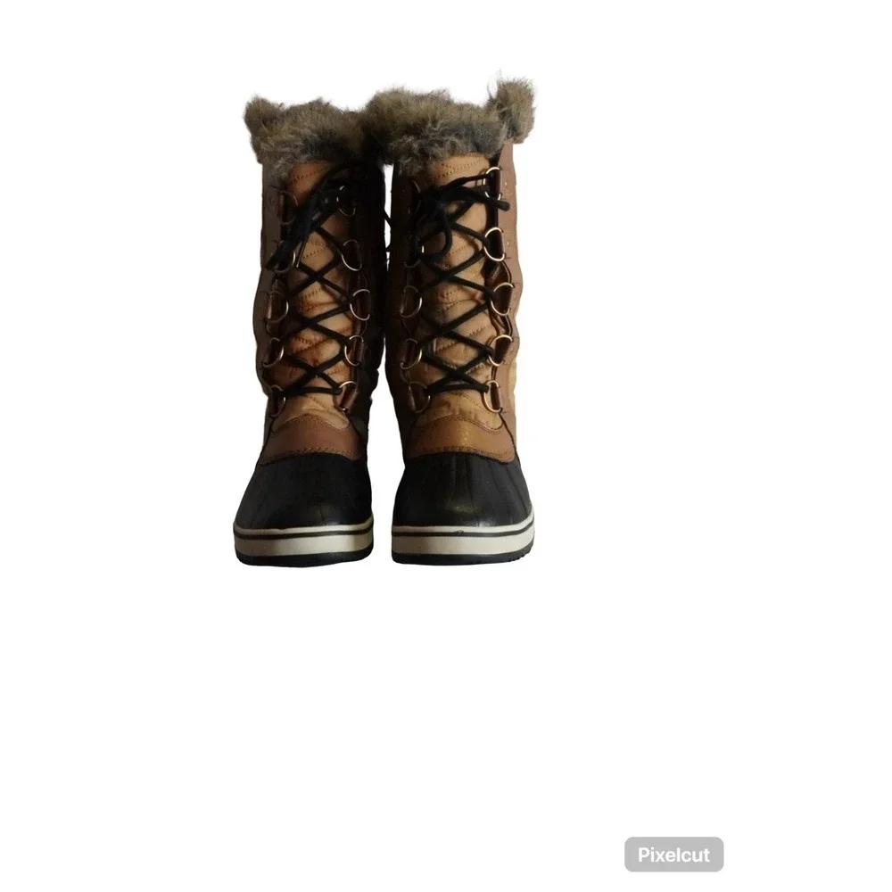 Sorel Tofino II NL2332-373 Womens Snow Boots 9.5 Brown Fur Lace-Up Mid Calf Boot